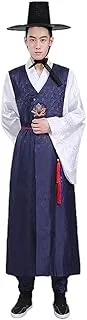 Hanbok Costume traditionnel pour homme 3 pièces pour adulte Costume national coréen ancien costume d'érudit Cosplay Halloween Party Outfit