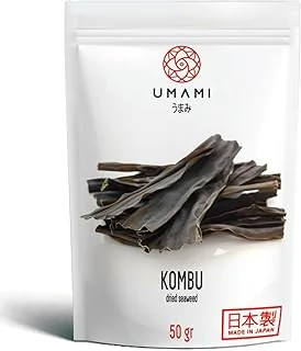 Umami Algue Kombu cultivée au Japon, Qualité Premium, 50gr - Première récolte, mers vierges du SUD du Japon, Pêche au soleil