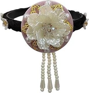 Serre-tête traditionnel coréen Hanbok pour femmes et filles élégant avec fleurs et perles - Accessoire de cheveux traditionnel pour danse