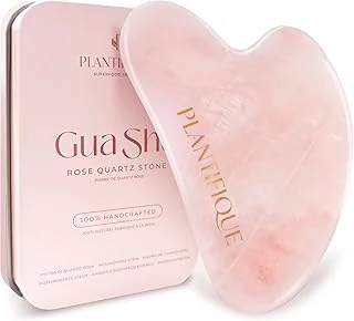 PLANTIFIQUE Gua Sha Visage et Corps en Pierre Véritable de Quartz Rose | Outil de Massage Facial | Idée Cadeau Anti-Âge pour Femme | Guasha Visage Yeux Cou Pieds | Masseur pour le Soin du Corps