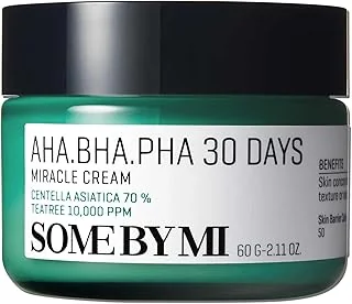 SOME BY MI AHA BHA PHA 30 Days Miracle Cream – 60ml – Crème visage exfoliante douce à l’acide salicylique et centella – Apaise et purifie quotidiennement – Soin coréen