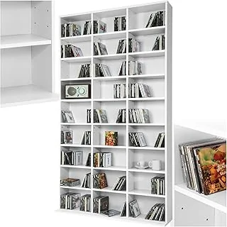 tectake® Étagère Bibliothèque Étagère Rangement CD/DVD pour 1080 CDs - 180x102x23,5 cm Meuble de Rangement Moderne pour Rangement Bureau, Salon, Chambre, Etagere Rangement Meubles de Salon