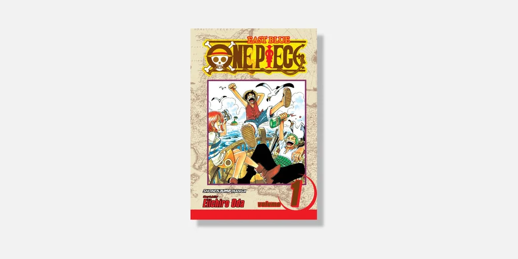 Couverture emblématique du manga One Piece illustrant l'équipage de Chapeau de Paille
