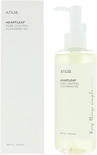 ANUA Heartleaf Huile nettoyante pour le contrôle des pores Nettoyant coréen pour le visage, Élimination quotidienne des points noirs 6,76 fl oz (200 ml)