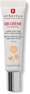 Erborian - BB Crème au Ginseng 5-en-1 - Soin Teinté Perfecteur Effet "Peau de Bébé" - Fond de Teint Couvrant Imperfections - Protection Solaire SPF 20 - Soin Cosmétique Coréen - 15ml