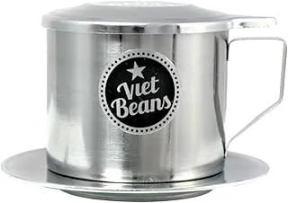 VietBeans Filtre Vietnamien Phin - Passoire et Presse à Café pour 1 Tasse - Réutilisable en Acier Inoxydable - 150 ml