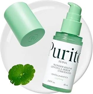 PURITO Centella Unscented Serum, Korean Centella, for All Skin Types, Ampoule, Soothing, Calming, Facial Serum for face, Vegan & Cruelty-Free, Korean Skin Care, 60ml 2fl.oz