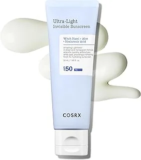 COSRX Ultra Light Invisible Sunscreen | SPF50 PA++++, Pas d'écran solaire White Cast, léger et à absorption rapide, protection UV, hydratation boost pour peau endommagée par le soleil, Korean Skincare