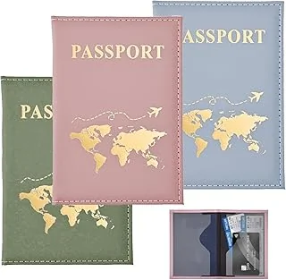 3 Pièces Protege Passeport, Pochette Passeport Famille 3, Porte Passeport Set 3, PU Cuir, Convient pour Les Voyages en Famille pour Stocker Les Passeports de Carte de Crédit
