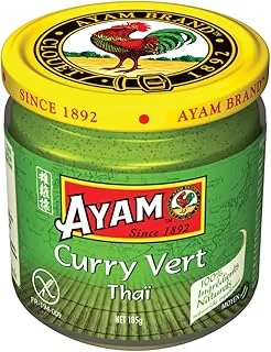 AYAM Pâte de Curry Vert | 100% Ingrédients Naturels | Saveurs Authentiques | Facile à cuisiner | Curry Thaï | Alimentation Saine | Sans Gluten | Sans Lactose | Sans Conservateurs - 185g - 1pc