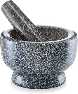Zeller 24501 Ensemble de mortier/Pilon Granit Anthracite 14,1 x 14 x 15 cm