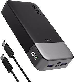 JUOVI Batterie Externe 65W 20000mAh Power Bank USB C in&Out Chargeur Portable Charge Rapide Compatible avec MacBook iPhone 17 16 15 14 Galaxy S24 Smartphone Ordinateur Portable Tablette