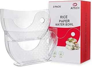 Lot de 2 Bols à Eau en Papier de Riz - Support Vietnamien pour Rouleaux de Printemps, Crevettes - Bol pour Rouleau de Riz