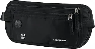 Pochette Ceinture de Voyage Sécurisée – Ceinture de Voyage Antivol – Sacoche Banane Plate Sécurisé pour Voyage – Banane Voyage Invisible pour Homme et Femme (Noir)