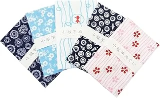 KOMESICHI Lot de 5 Serviettes Traditionnelles japonaises Tenugui Petit Motif 3