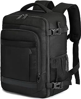 Sac à Dos Voyage Cabine Avion 45x36x20 pour Easyjet 30L Bagage Cabine Grande Bagage à Main sous Le Siège Sac à Dos Homme pour Ordinateur Portable 14 Noir