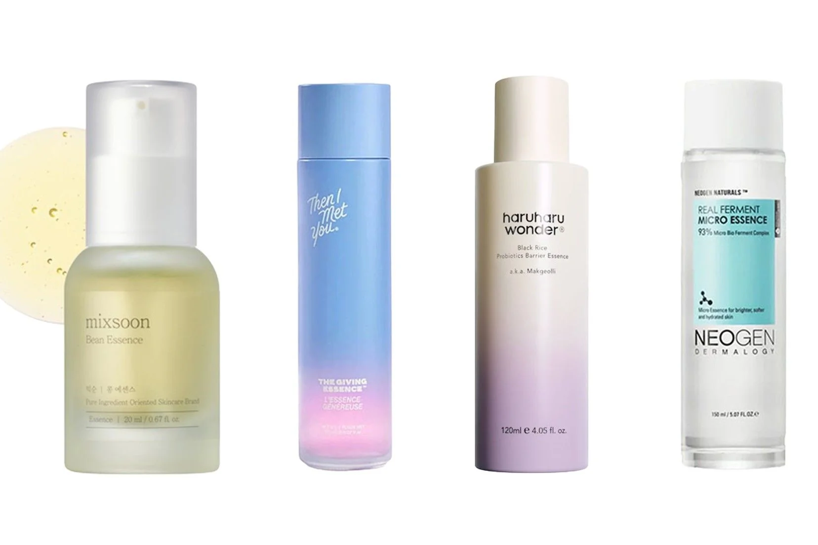 Différentes textures d'essences coréennes pour le visage