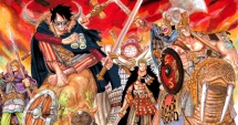 Aperçu des tomes du manga One Piece montrant l'évolution artistique d'Eiichiro Oda