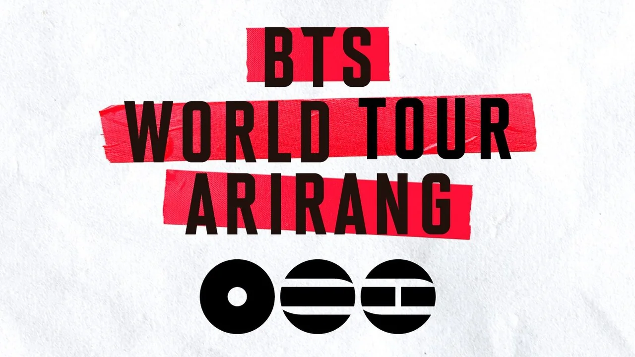 Affiche officielle de la tournée ARIRANG World Tour du groupe sud-coréen BTS
